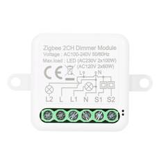 Zigbee Dimmer Switch Module App Remote Control Curtain Switch Works with Alexa Google Home 2 Gang 1CH Dimmer Module vit