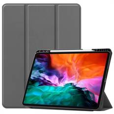 Anti-fingeravtryck Tri-fold Stand PU Läder Tablet Cover Smart Fodral med pennfack för Apple iPad Pro  (2021)