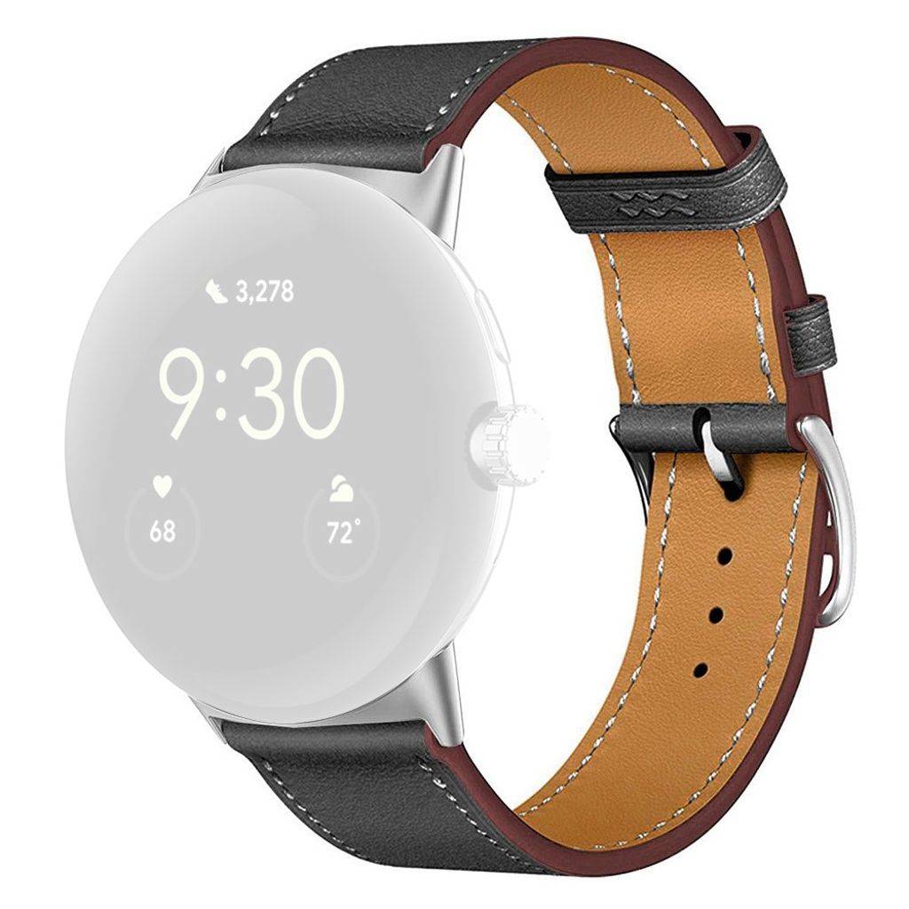 Google Pixel Watch 3 45 mm Klockarmband i läder - Svart