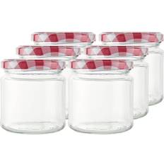 Konserveringsburk syltburk glas med skruvlock 212ml 6st inkl. lock