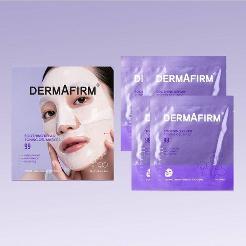 Lugnande, reparerande och tonande gelmask 1 förpackning (4 ark) white