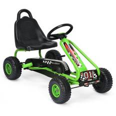 Pedal Go Kart med justerbart sæde 4 hjul Pedaldrevet ride-on bil 92 x 50 x 53 cm Grøn + Sort
