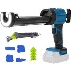 Trådlös elektrisk patronpistol, kompatibel med Makita 18 V-batteri, silikonpistol med 4 hastigheter och LED-belysning, tätningspistol för tätning, fyllning, tätning (batterifri)