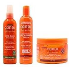 Curl Control Combo - Cantu Moisturizing Curl Activator Cream 355ml, Coconut Curling Cream 340g & Coil Calm Detangler 237ml