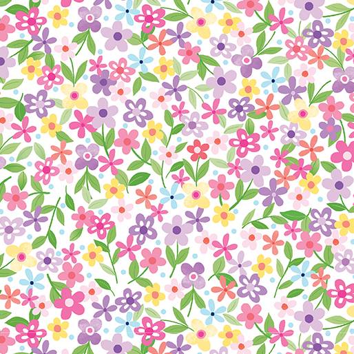 SPRINGTIME FLORAL WHITE, "ENJOY THE RIDE".