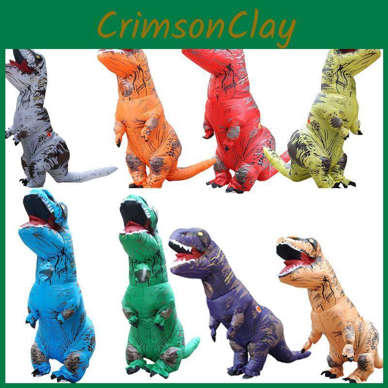 Iögonfallande T-rex Uppblåsbar Dinosauriedräkt För Barn Cosplay Äventyr