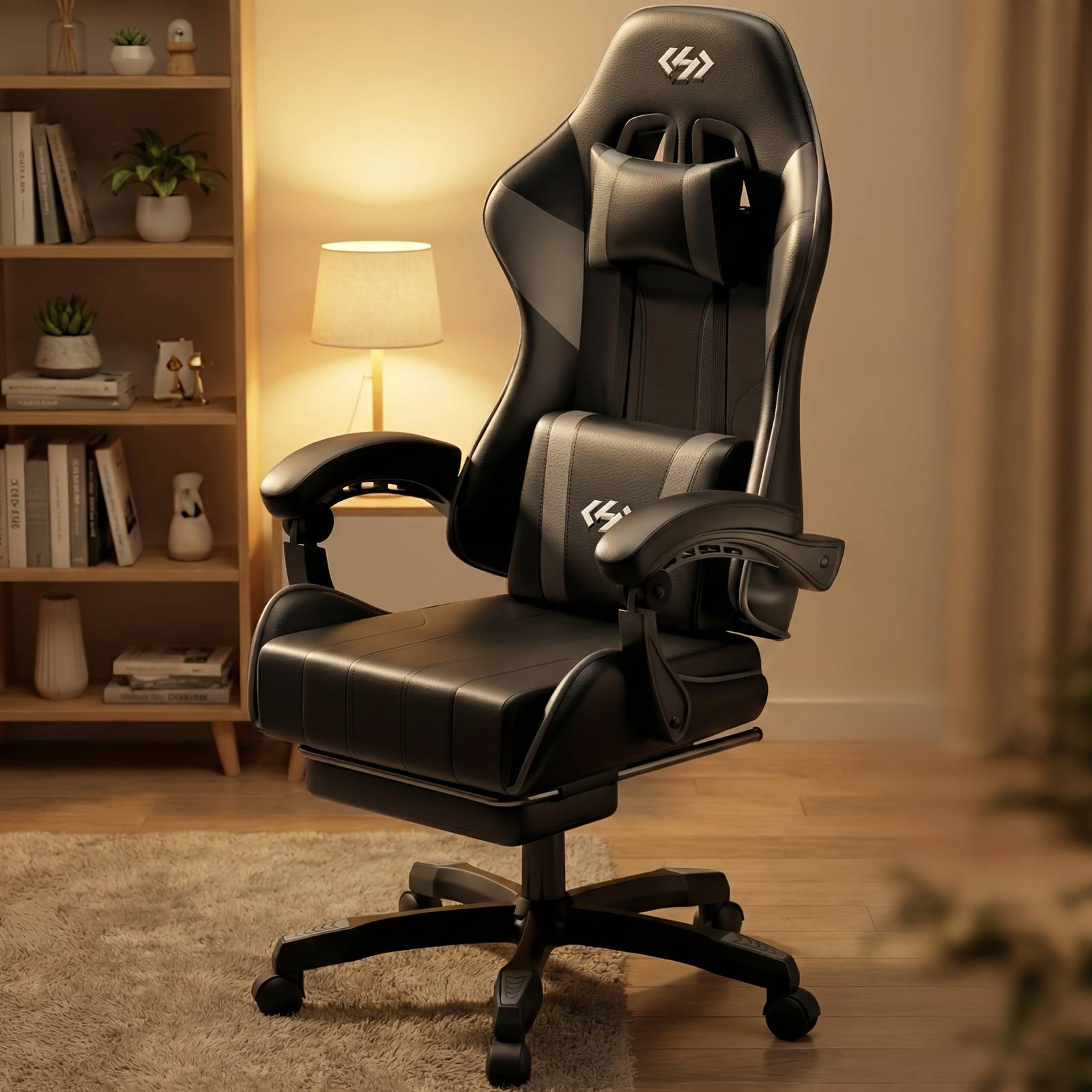 Ergonomic Gaming Chair, Adjustable Height & Backrest Office Chair, Chair With Lumbar Support Footrest Headrest, Gaming Chair With Armrests