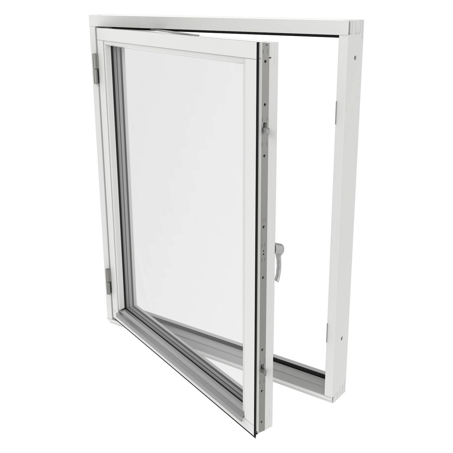 Sidohängt Fönster Outline 3-Glas Trä BxH 80x80 cm 3-glas Vitmålat