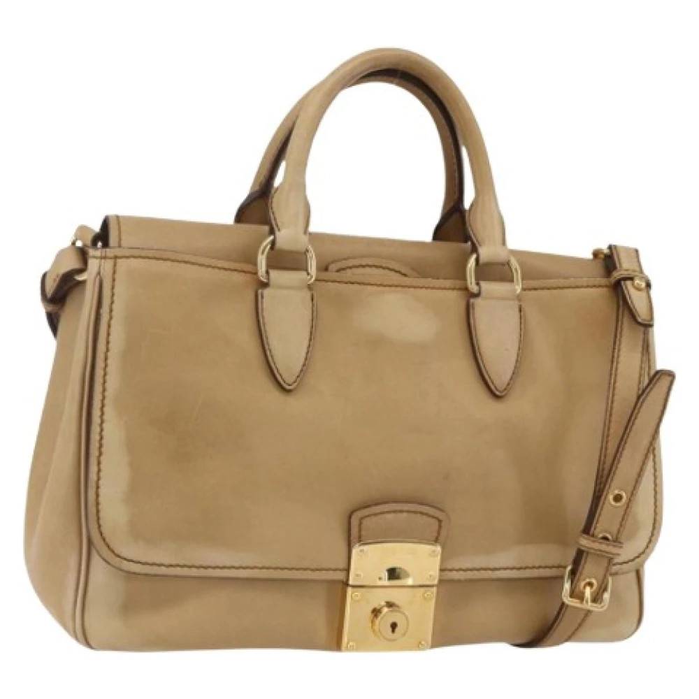 Miu Miu Pre-owned Pre-owned Leather Handbag - Vintage - Dame - Beige - ONE SIZE - Læder
