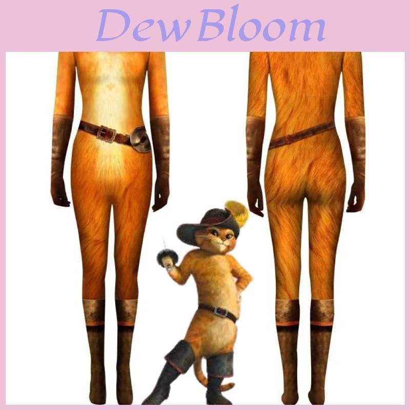 Polyester Puss in Boots Cosplay-dräkt för rollspel och scenframträdanden 140cm