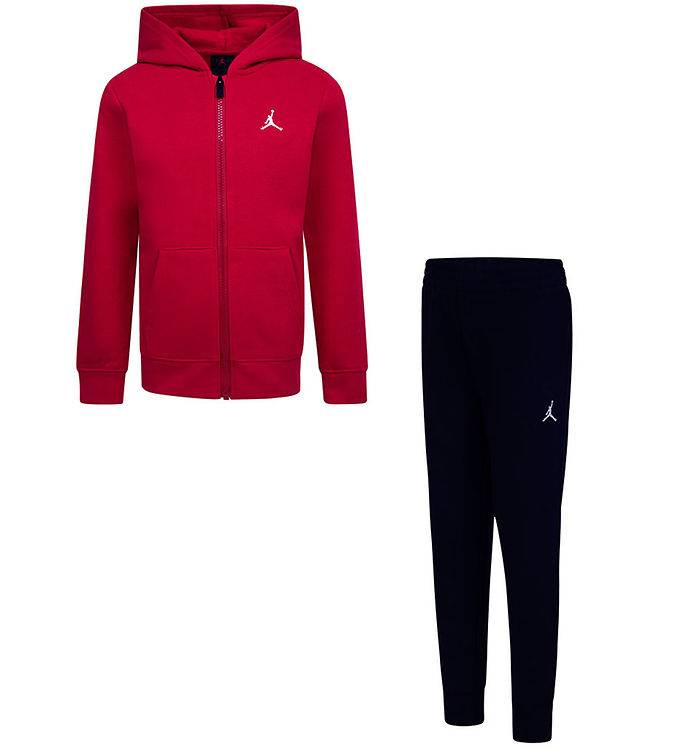 Jordan Sweatset - Cardigan/Sweatpants - Svart m. Logo - Jordan - 3-4 år (98-104) - Sweatset