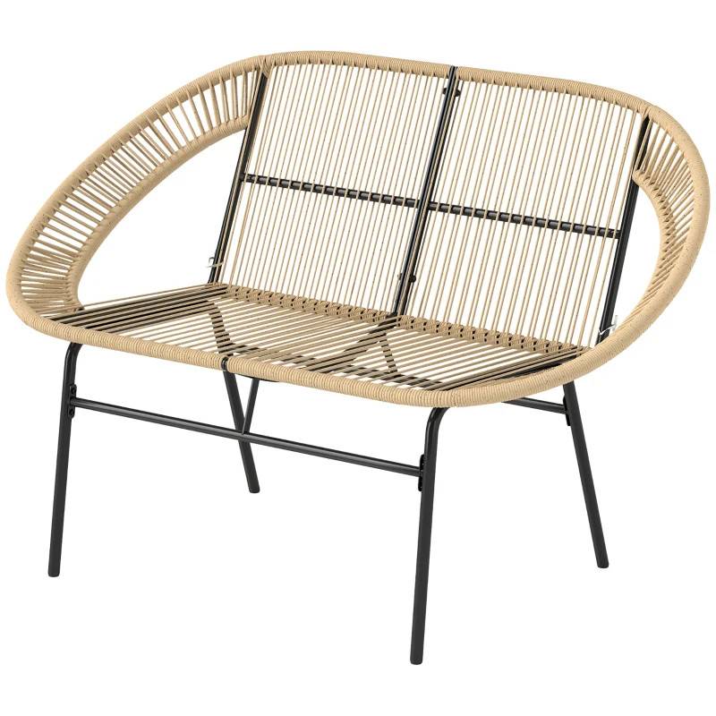 2-sits trädgårdsbänk av polyrattan, väderbeständig