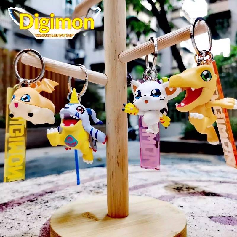 Digimon Adventure Anime Figures Agumon Gabumon Japanese Anime Different Styles Of Cute Cartoon Anime Characters Stereo Key Chain