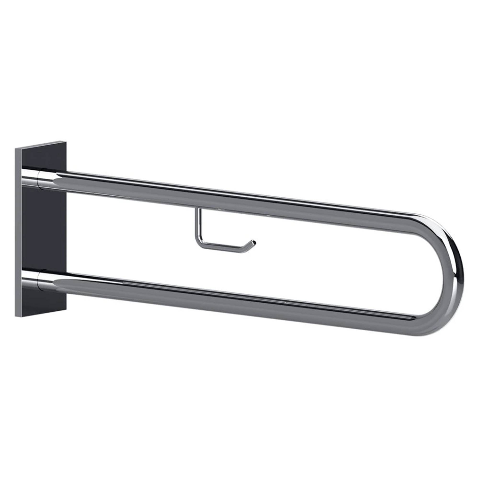 Stödhandtag med Toalettpappershållare Steda 90 cm Dubbel Krom Blank