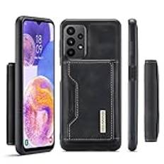 Phone Case Plånboksfodral till Samsung Galaxy A23 5G/4G, läder 2 i 1 löstagbart magnetfodral med korthållare Stötsäkert fodral Kompatibel med Samsung Galaxy A23 5G/4G Smartphone Baksida(Siyah)