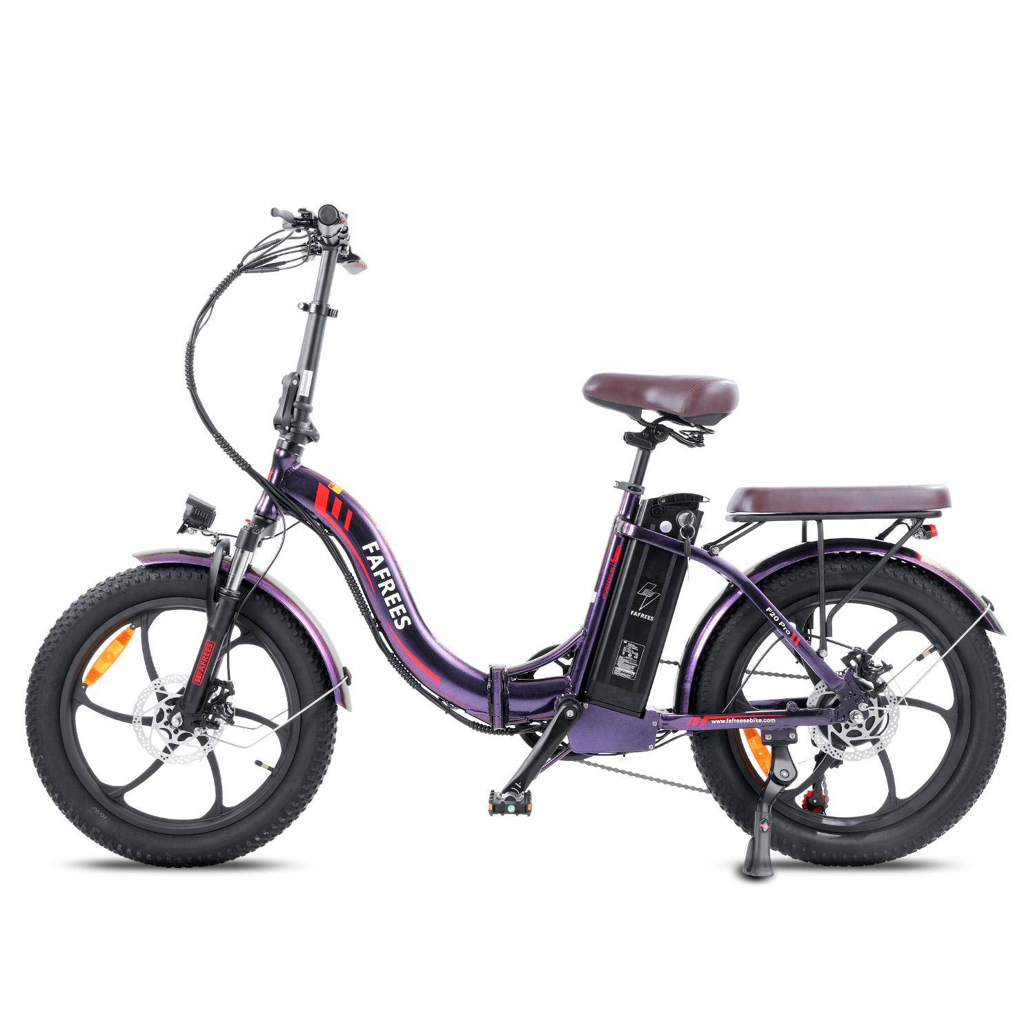 Elcykel FAFREES 20 250W Motor Topphastighet 25km/h 36V 18AH Max Räckvidd 150Km Last 150Kg F20 Pro 36V 18AH violett.