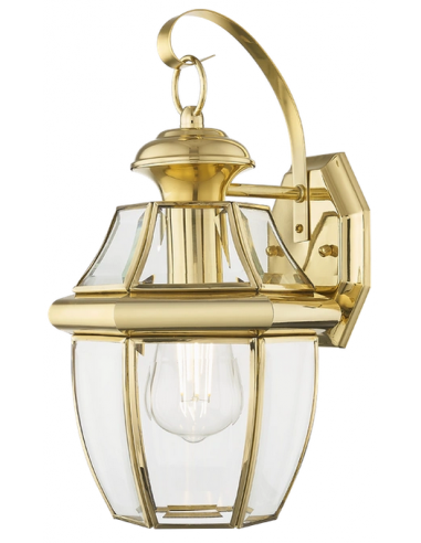 WHITLEY Udendørs væglampe i rustfri stål, aluminium og glas H36 cm 1 x E27 - Poleret guld/Klar