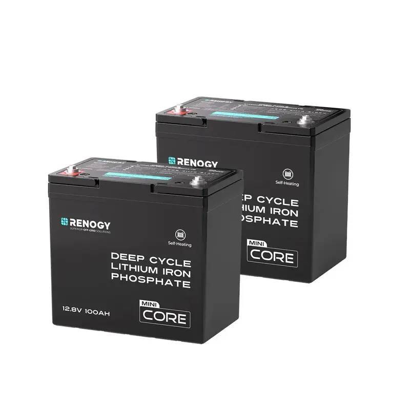 Renogy Lithium 12.8V 100Ah Core Mini LiFePO4-batteri med uppvärmning