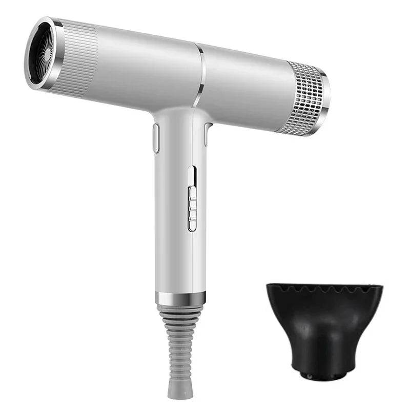 Professional Hair Dryer Infrared Negative Ionic Blow Dryer Hot Cold Wind S - Silver Version 01 / EU Plug