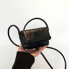 Mini Barn Enkel Enfärgad Flap Crossbody-väska - Svart (En-Storlek)