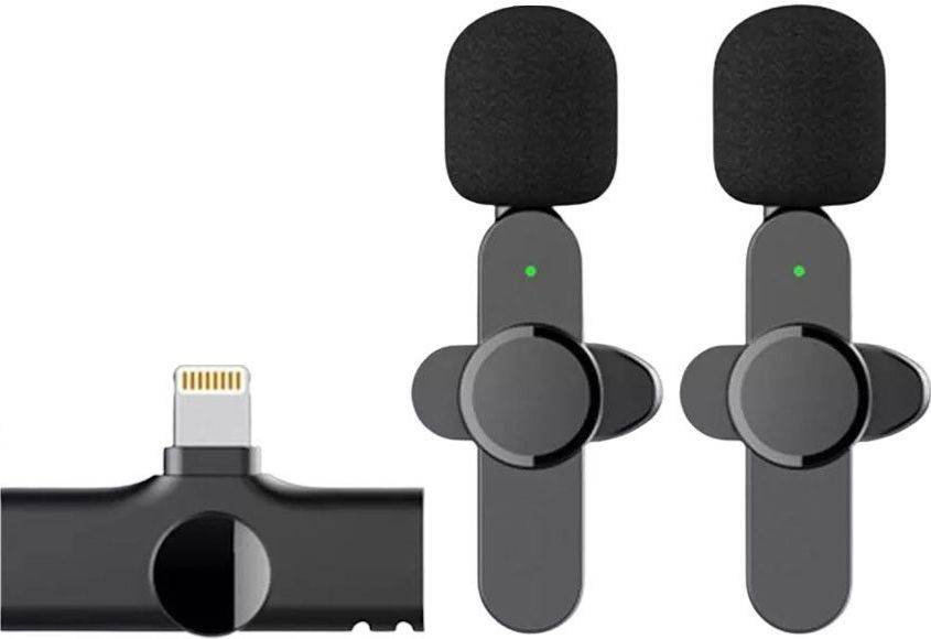 Moobio Trådlös Mikrofon med 2 Mikrofoner Lightning - Svart