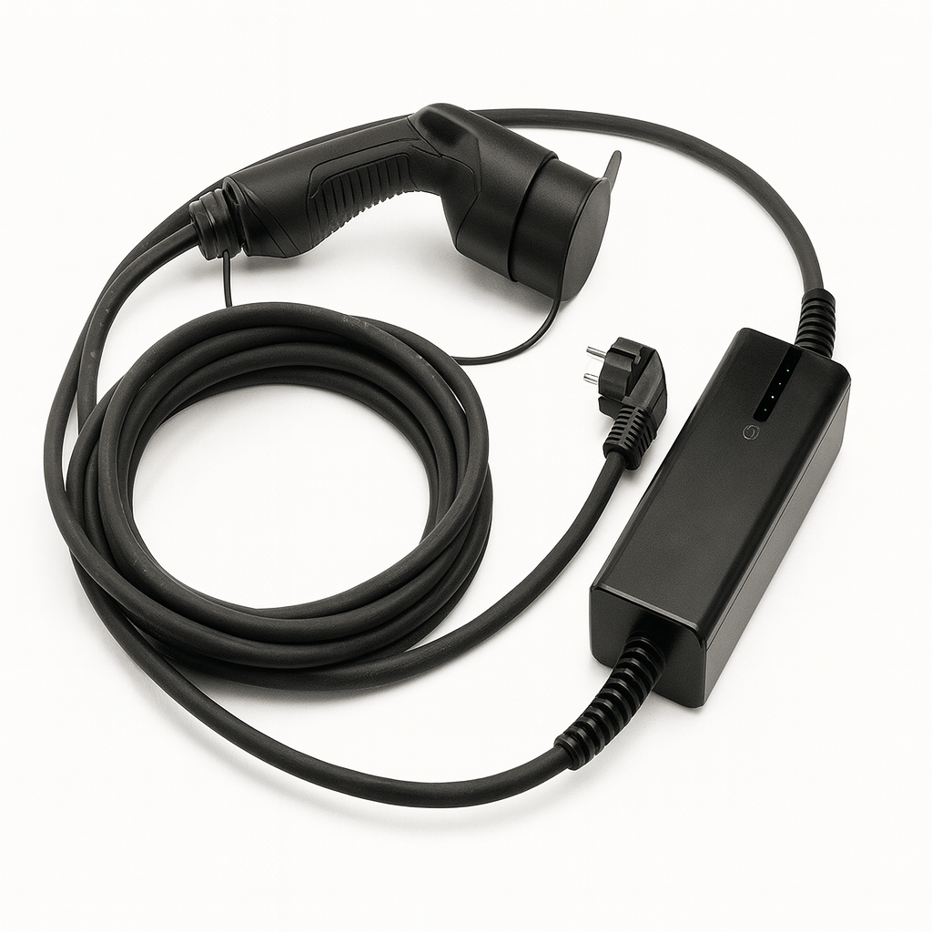 Laddkabel Typ 2 Schuko/CEE 6–16A portabel jordfelskydd – Evconnect, CEE Blå (230 V 1-fas)