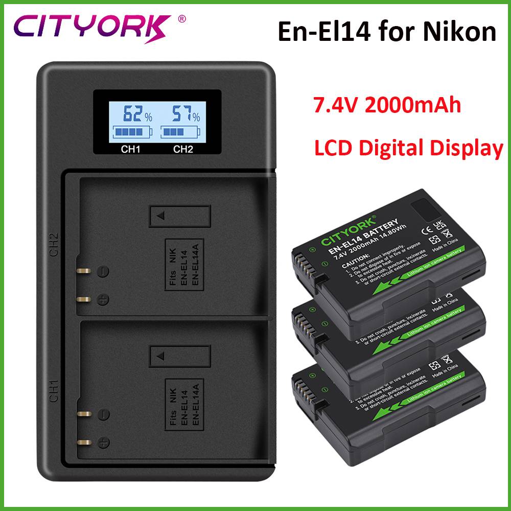 En El14 EN-EL14a Battery 2000mAh En-El14 EN EL14a for Nikon D3100 D3200 D3300 D3400 D3500 D5100 D5200 D5300 D5500 D5600 DF EL14