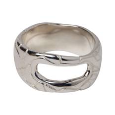 Octi, Accessoarer, unisex, ONE Size, Silver Globe Ring med Utskuret Motiv