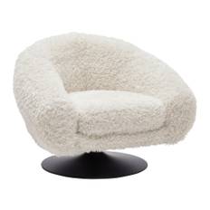 DESIGNFÅTÖLJ i textil vit