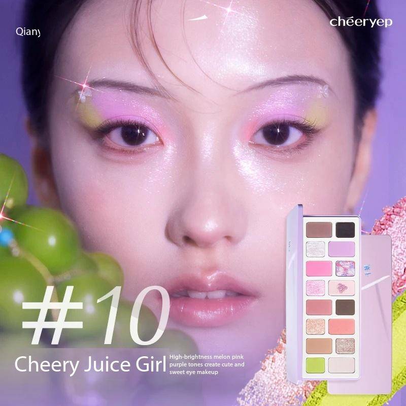 Cheeryep 16 Färg Ögonskuggspalett Qianyan Glitter Kameleont Matt Pärlemorskimrande Flash-palett