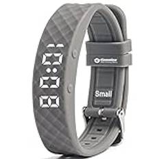 eSeasonGear VB80 12 larm vibrerande klocka, tyst vibration skaka vakna ADHD medicineringspåminnelse, Grå-liten, Small 4.5-7.5"/11-19cm; Large 6.5-8.5"/16-21cm, Modern