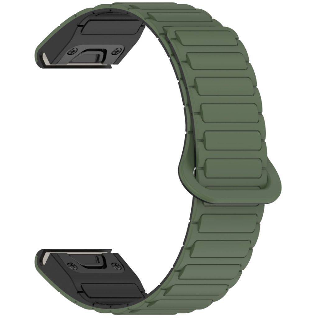 Garmin Fenix 8 51mm Urrem i silikone tofarvet - Sort / Grøn