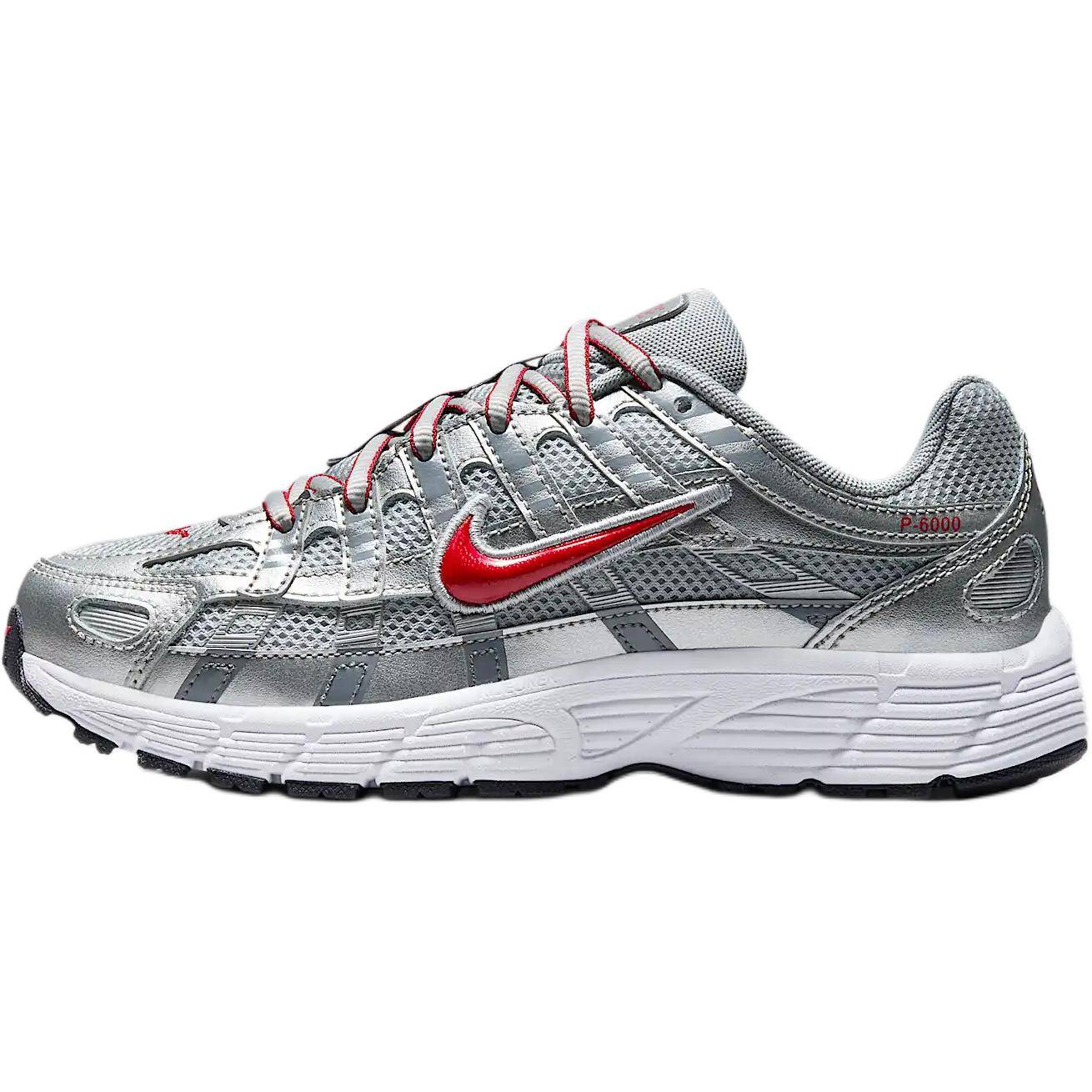 Nike P-6000 GS Metallic Silver Gym Red Barnsneakers Flat-Silver Cool-Grey HV5064-002 cm gray
