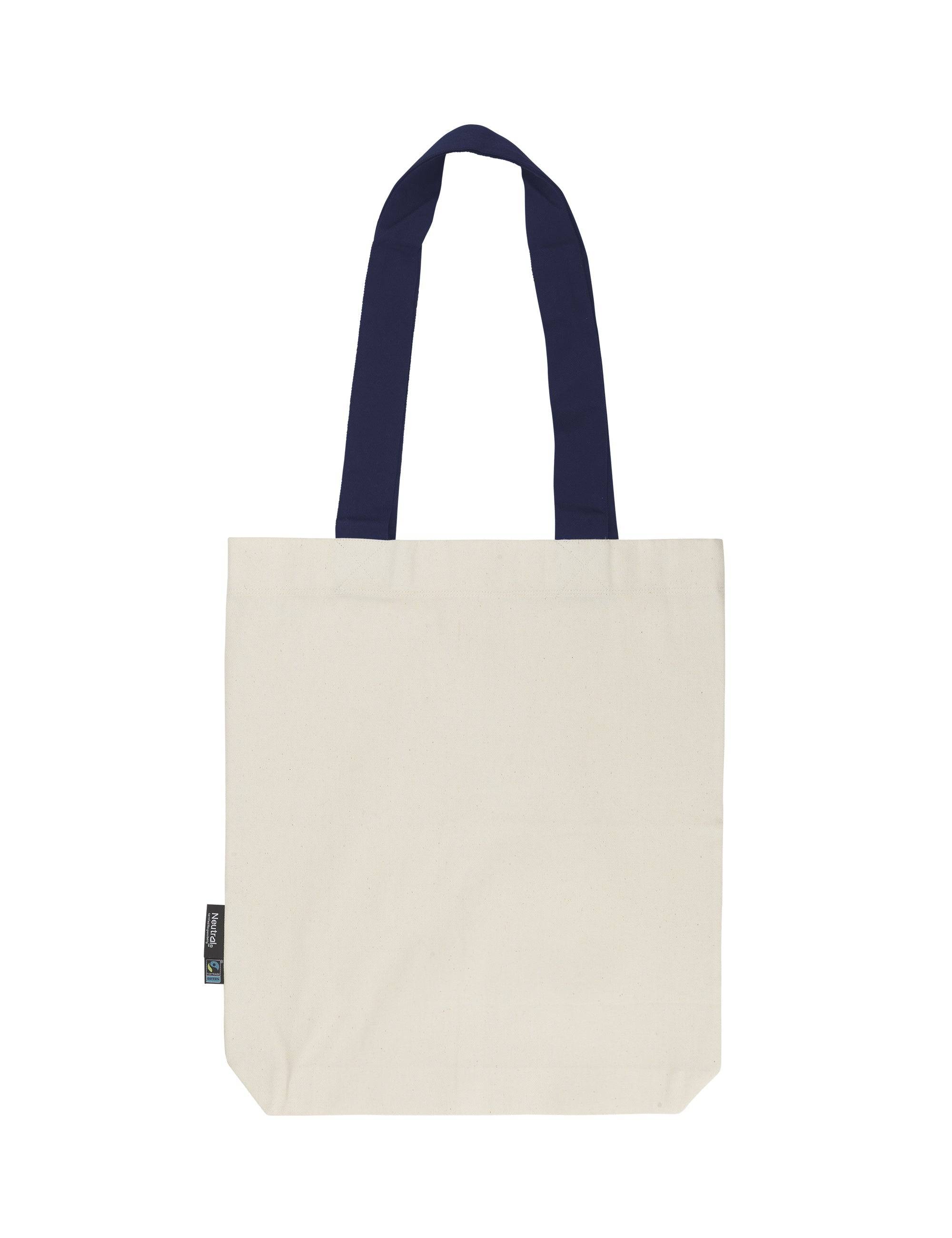 Fairtrade Organic Twill Bag with Contrast Handles - One Size / Navy (One Size)