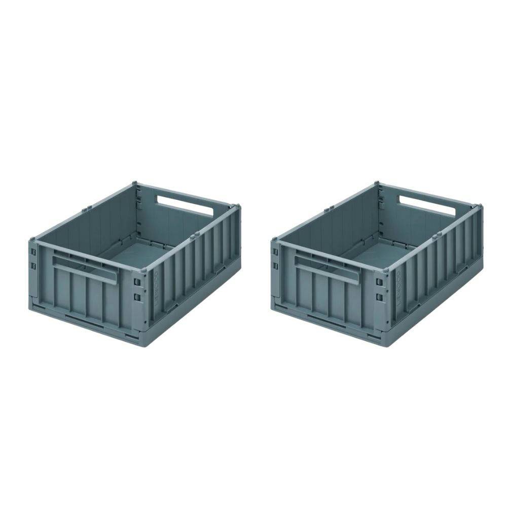 LIEWOOD Living Interior Weston Förvaringslåda S 2-Pack Whale Blue