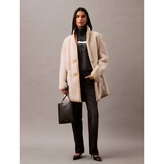 Reversible Shearling Coat - Beige - S