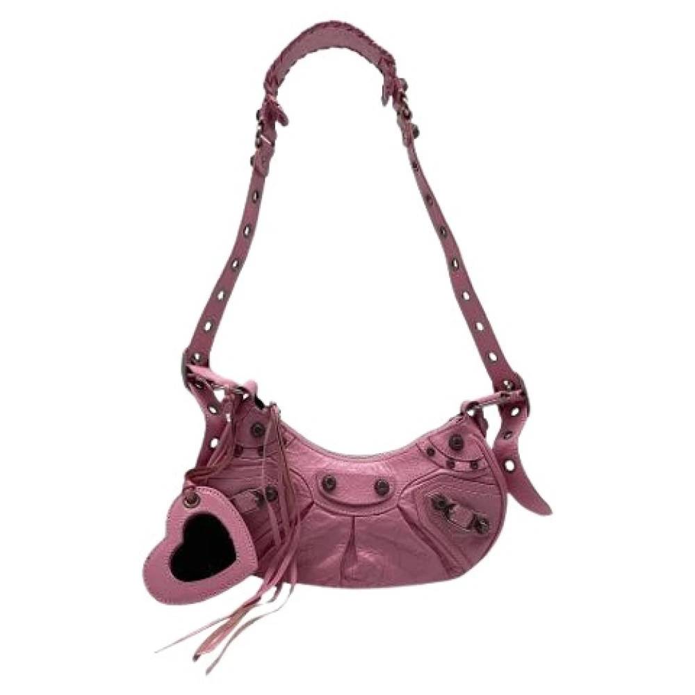 Balenciaga Vintage Pre-owned Le Cagole XS Skuldertaske - Vintage - Dame - Lyserød - ONE SIZE - Uld
