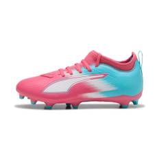 PUMA ULTRA 6 MATCH RE-CHARGE FG/AG Football Boots Youth, Shoes, Hero Blue/Sunset Pink/Garnet Rose, 37.5