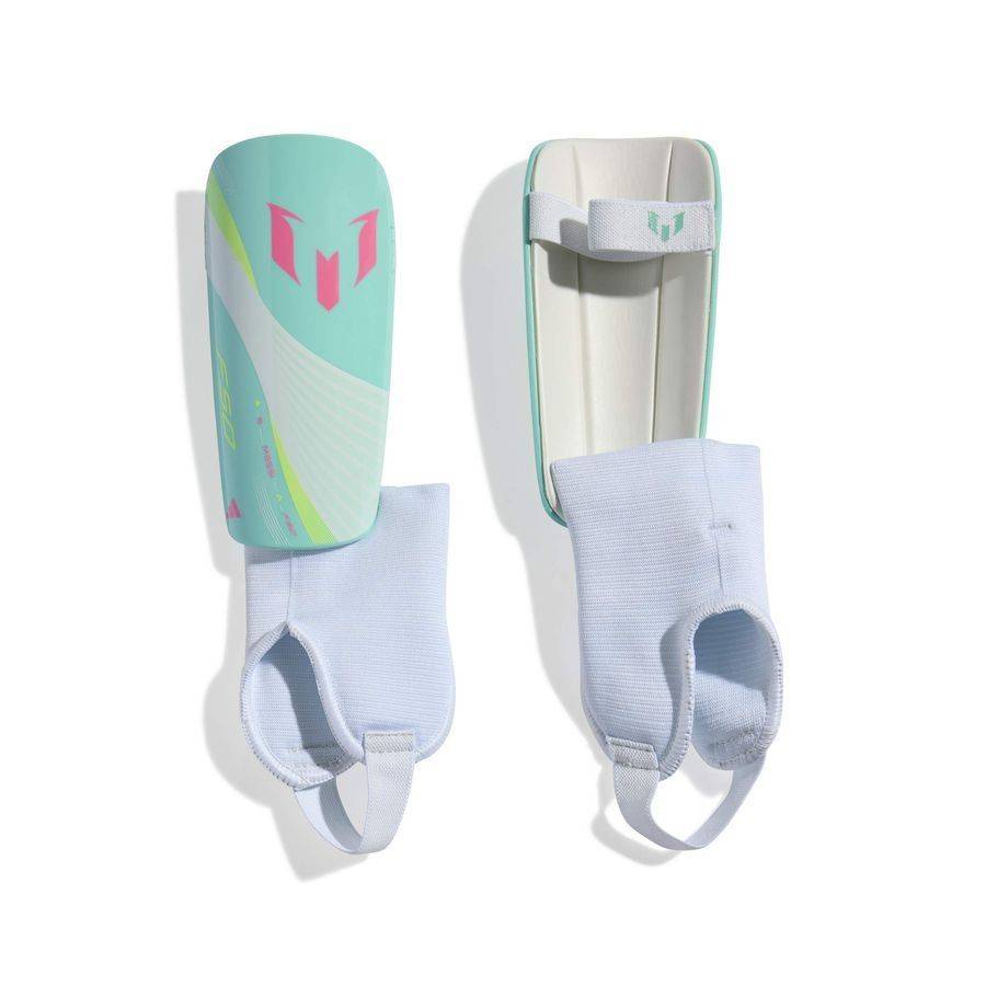 adidas Benskydd Match Messi Aurora Radiante - Vit/flash Aqua Barn - ['Turkos', 'Vit'] (Kids S: 100-120 cm)
