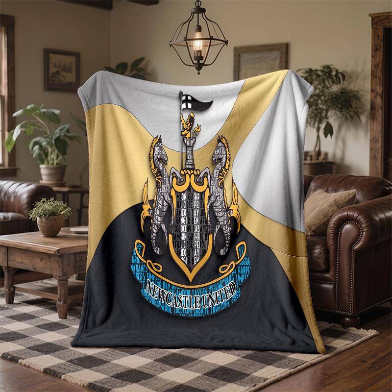 Newcastle United Football Print Flannel Blanket Soft Warm Sofa Bed Throw Blanket For Home Office Bedroom