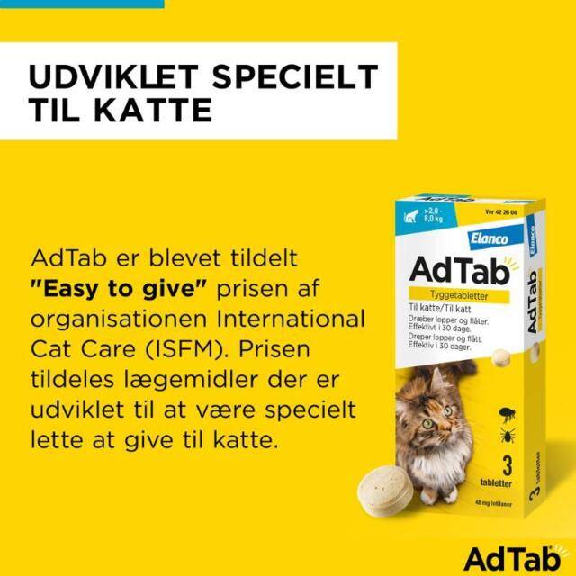 AdTab KAT 48MG Tyggetabletter mod lopper og flåt til KAT 2-8 kg