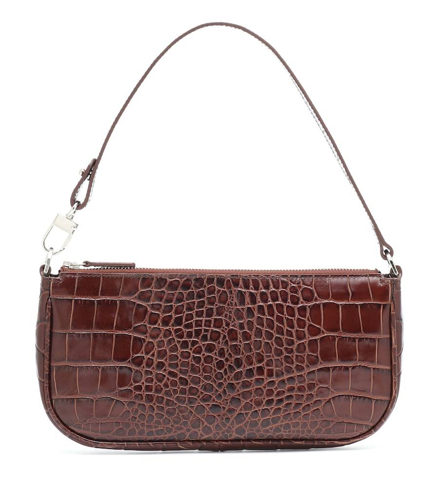 By Far Bolso al hombro Rachel de piel efecto coco - marrón - Talla Única