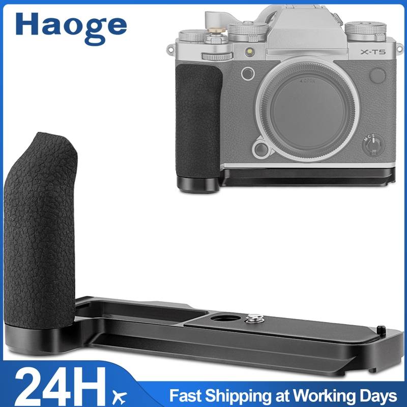 Haoge X-T5 Handle Grip for Fujifilm X-T5 Camera L-Shape Grip, Arca Swiss Type Plate for DJI RS2/RS-C2/RS3/RS3-PRO/RS3 Mini Black