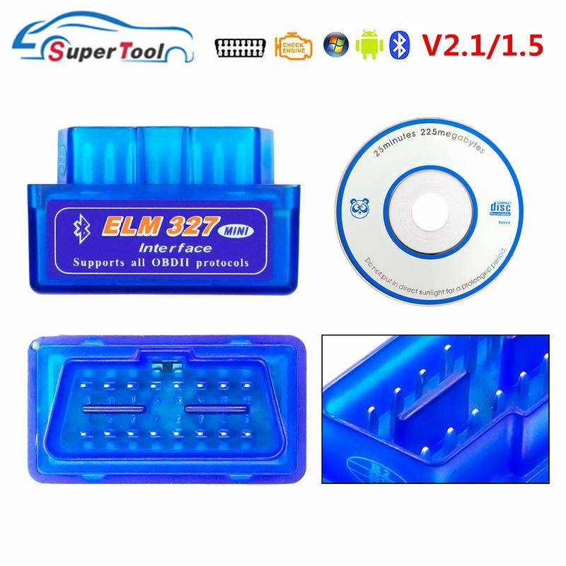 OBD2 Bilskanner ELM327 Bluetooth/WIFI V1.5 OBDII ELM 327 BT/WI-FI 1.5 HHOBD HH OBD ELM327 Bluetooth 5.1/1.5 ELM 327 Slå på blue