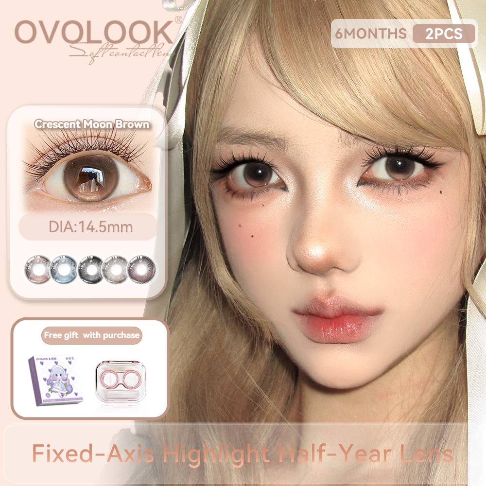 OVOLOOK - Fixed-Axis Half-Year Colored Contact Lenses For Long Time Fancy Festival Beauty Natural Green Colored Contact Lenses
