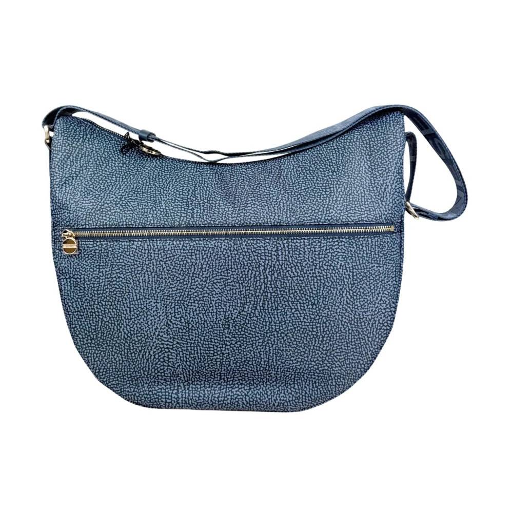 Borbonese Luna Bag Medium - Tasker - Dame - Blå - ONE SIZE - Uld