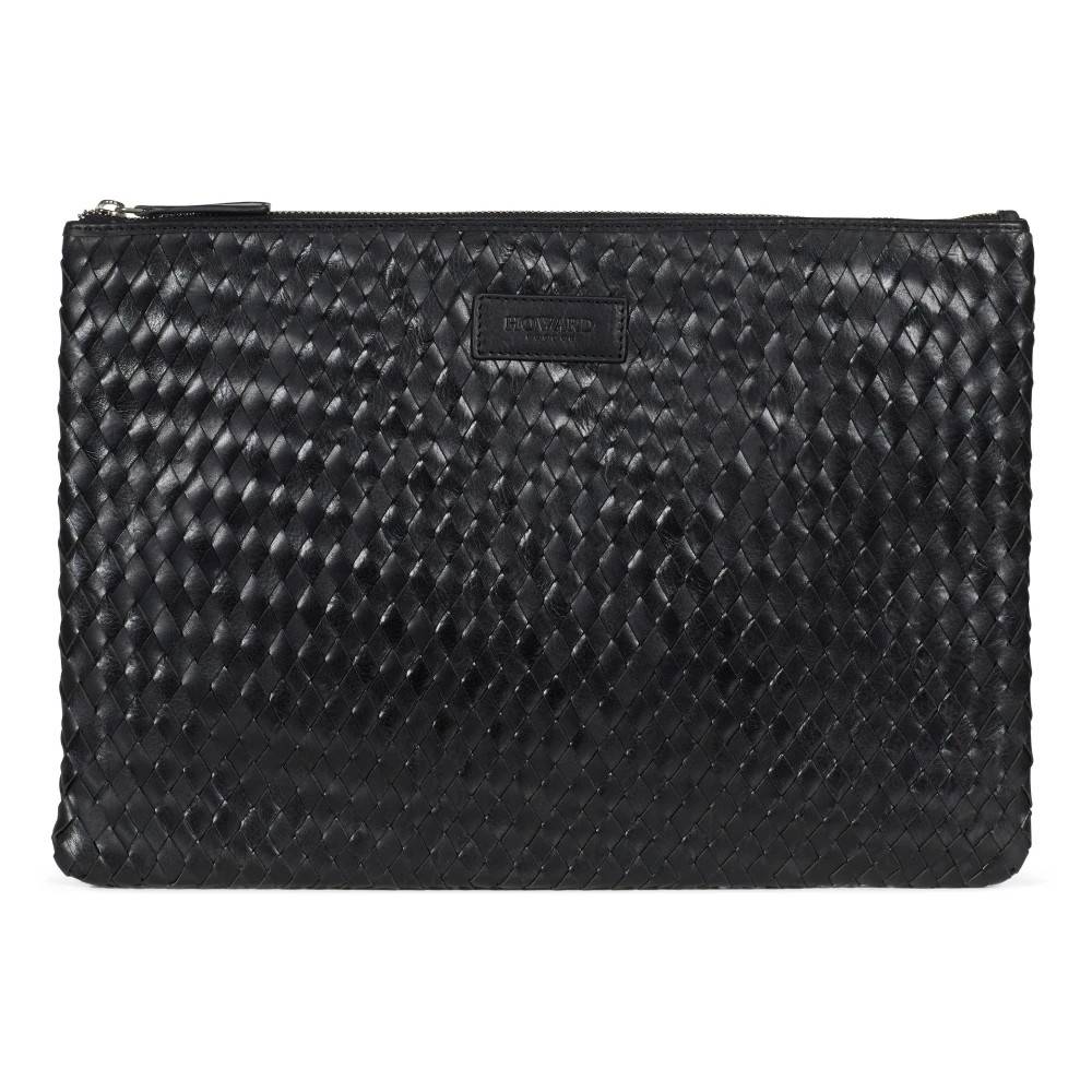 Howard London, Tasker , Herre, Sort, ONE SIZE, Uld, Flettet Laptop Sleeve John