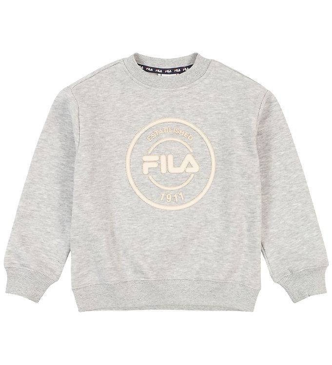Fila Sweatshirt - Avslappnad grafik borstad - Light Grey Melange - Fila - 5-6 år (110-116) - Sweatshirt