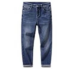 ziilay Termojeans slim fit herr termobyxor snöbyxor fodrade vinterbyxor vinterjeans med fleece, 1213r mörkblå (fleece), 36W x 30L