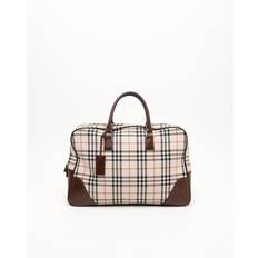 BURBERRY Check Boston Bag - Beige